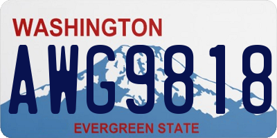 WA license plate AWG9818