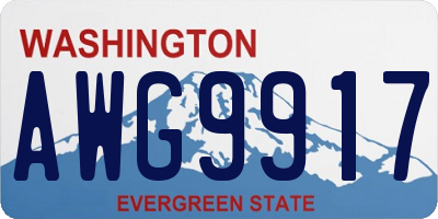 WA license plate AWG9917