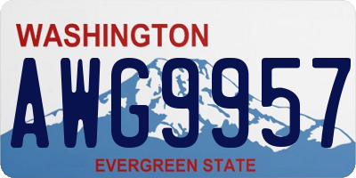 WA license plate AWG9957