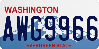 WA license plate AWG9966