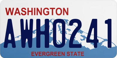 WA license plate AWH0241