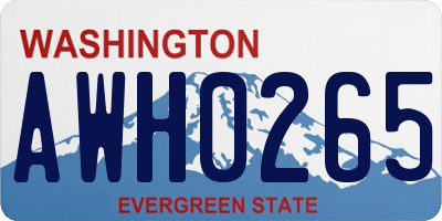 WA license plate AWH0265