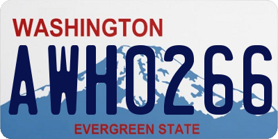 WA license plate AWH0266