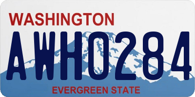 WA license plate AWH0284