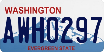 WA license plate AWH0297