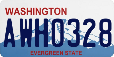 WA license plate AWH0328