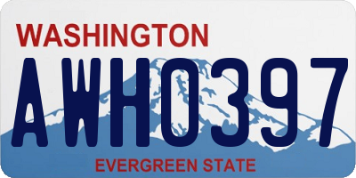 WA license plate AWH0397
