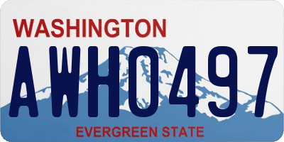 WA license plate AWH0497
