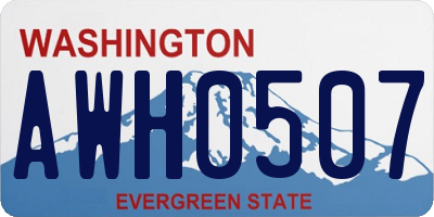 WA license plate AWH0507