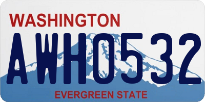 WA license plate AWH0532