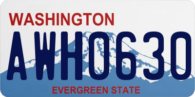 WA license plate AWH0630