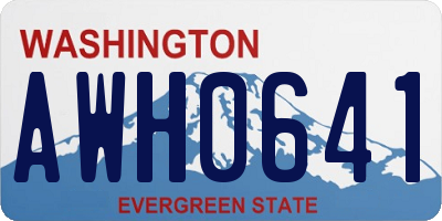 WA license plate AWH0641
