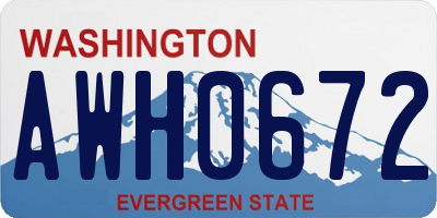 WA license plate AWH0672