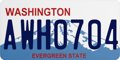 WA license plate AWH0704