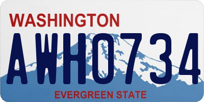 WA license plate AWH0734