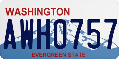 WA license plate AWH0757