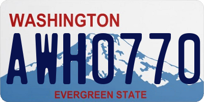 WA license plate AWH0770