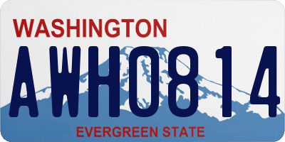 WA license plate AWH0814
