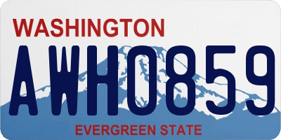 WA license plate AWH0859