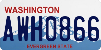 WA license plate AWH0866