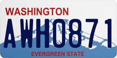 WA license plate AWH0871