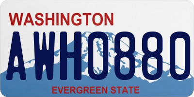 WA license plate AWH0880