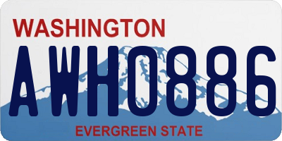 WA license plate AWH0886