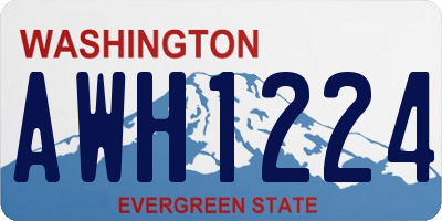 WA license plate AWH1224