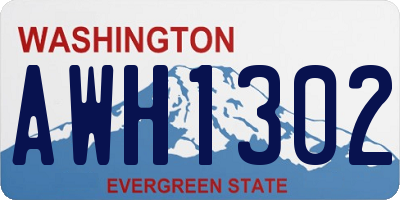 WA license plate AWH1302