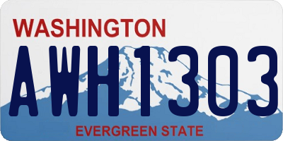 WA license plate AWH1303
