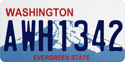 WA license plate AWH1342