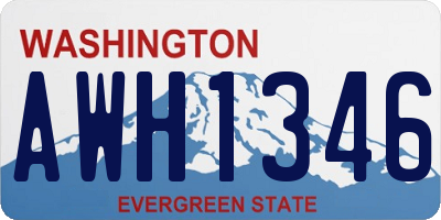 WA license plate AWH1346