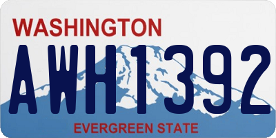WA license plate AWH1392