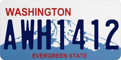 WA license plate AWH1412