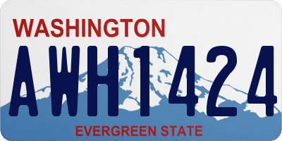 WA license plate AWH1424