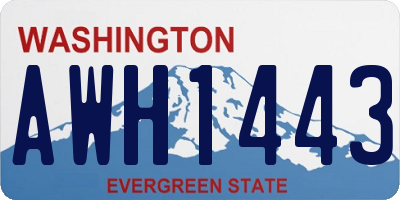 WA license plate AWH1443
