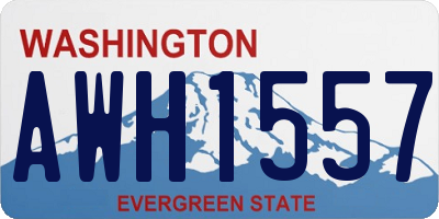 WA license plate AWH1557