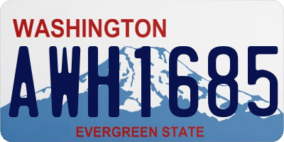 WA license plate AWH1685