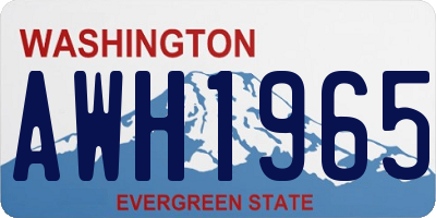 WA license plate AWH1965