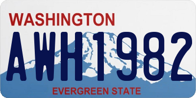 WA license plate AWH1982