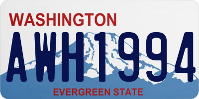 WA license plate AWH1994
