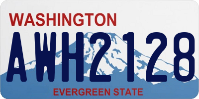 WA license plate AWH2128