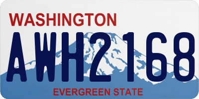 WA license plate AWH2168