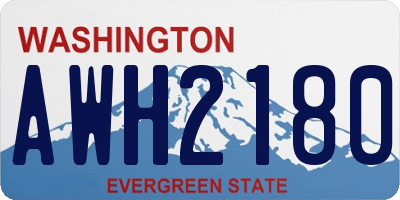 WA license plate AWH2180