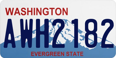 WA license plate AWH2182