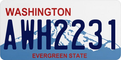 WA license plate AWH2231