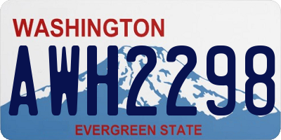 WA license plate AWH2298