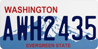 WA license plate AWH2435