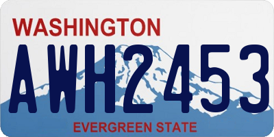 WA license plate AWH2453