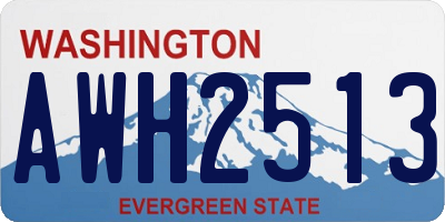 WA license plate AWH2513